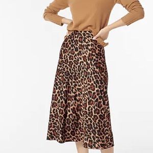 J. Crew Pull-on slip skirt in leopard, XL